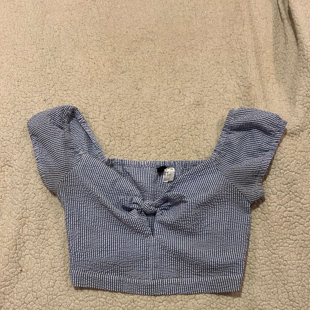 Gingham Cropped Tie Top